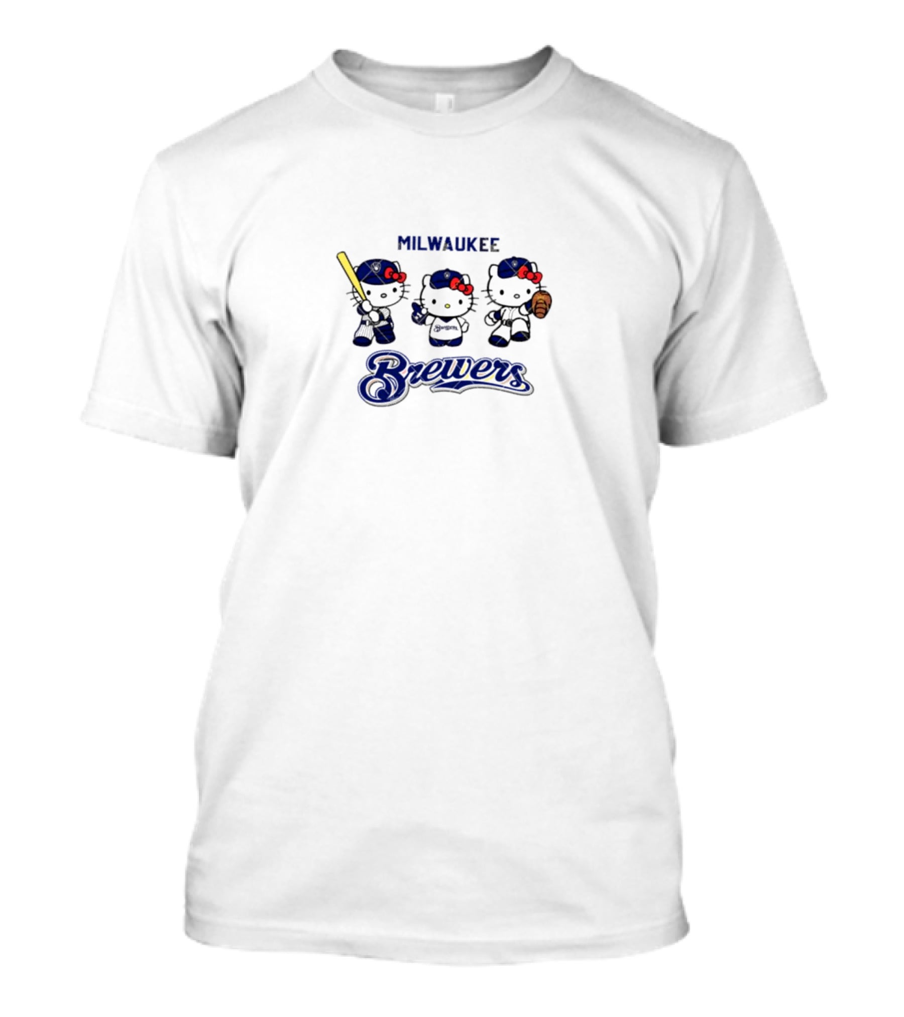 Milwaukee Brewers Hello Kitty Baseball Team T-Shirt