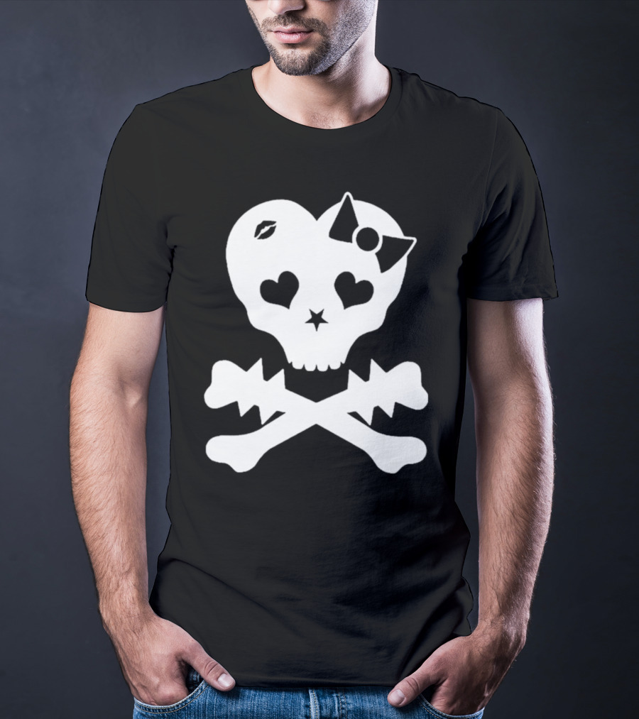 Punx N Kisses Twilight Skull Heart Bow Crossbones T-Shirt