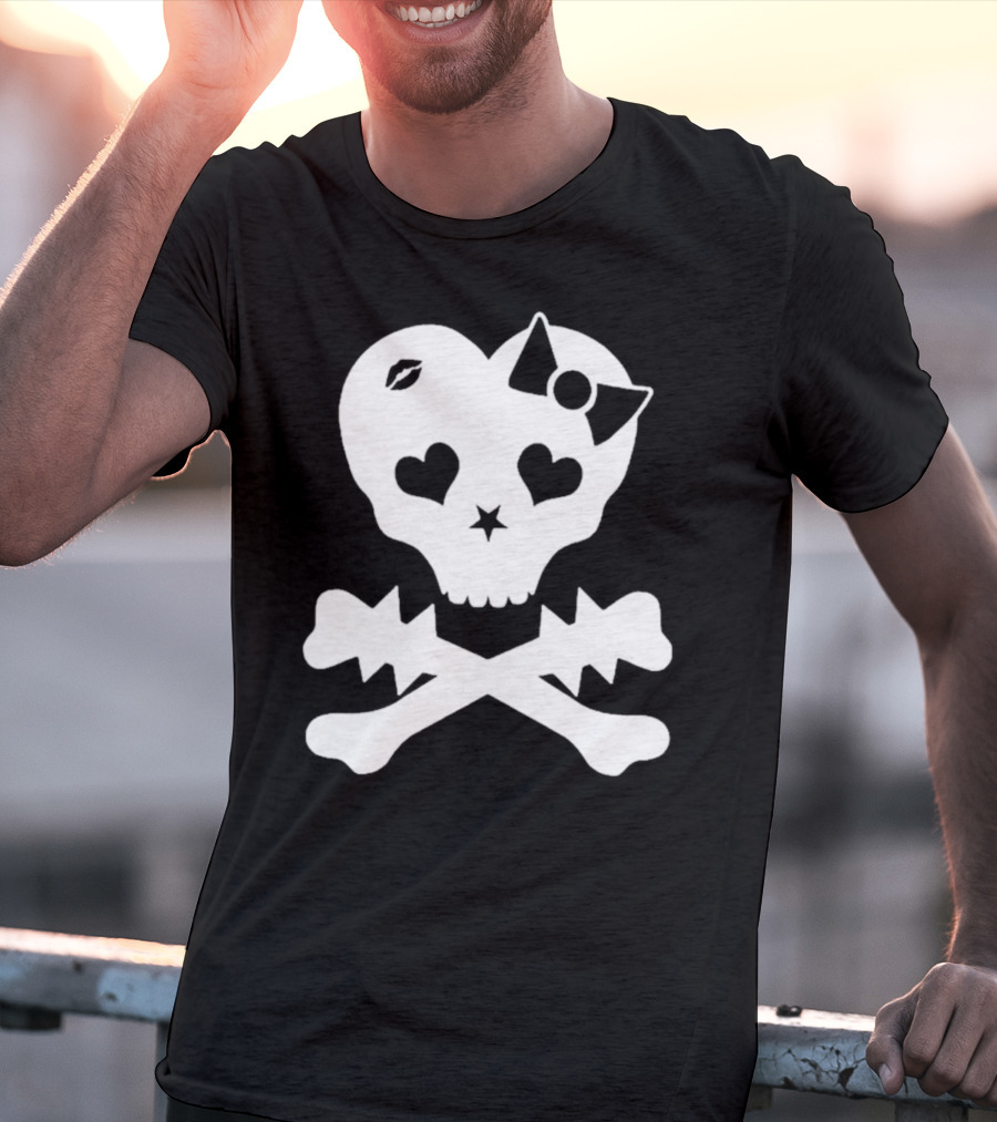 Punx N Kisses Twilight Skull Heart Bow Crossbones T-Shirt