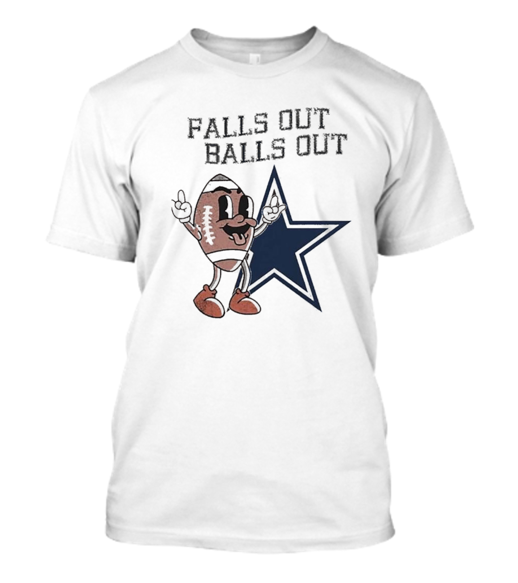 Falls Out Balls Out Football Star T-Shirt