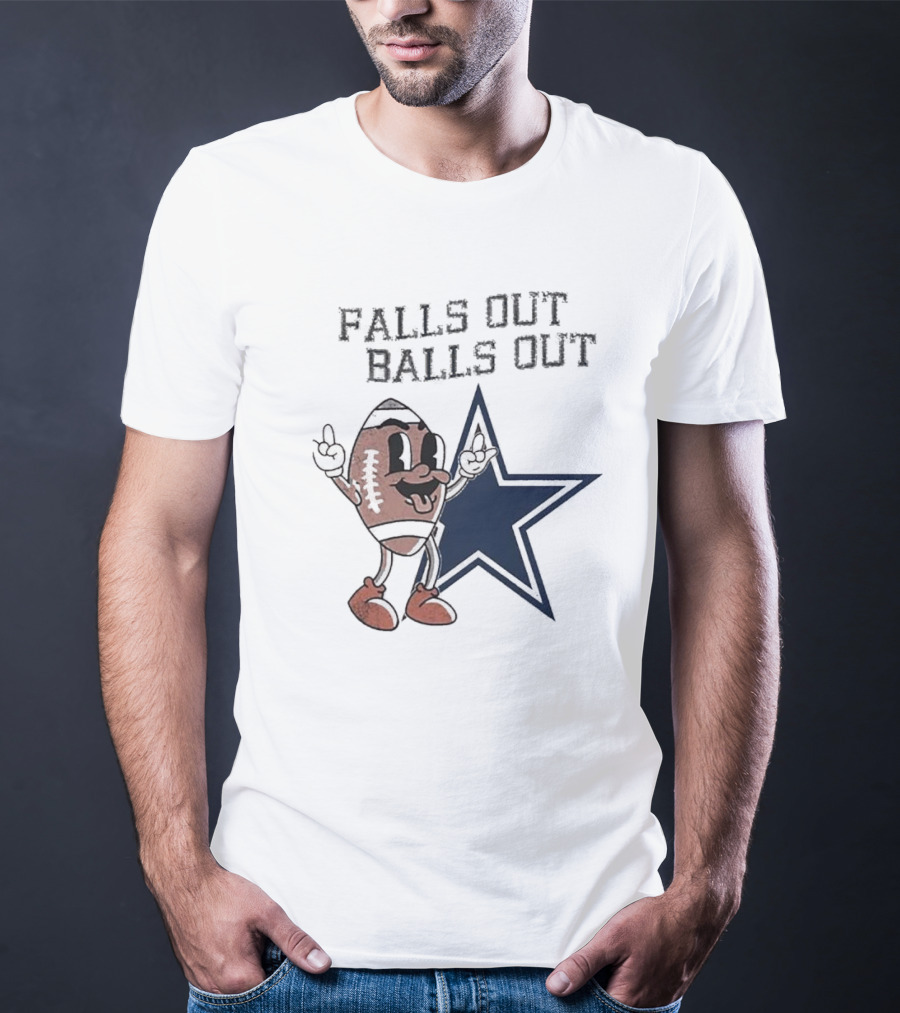 Falls Out Balls Out Football Star T-Shirt