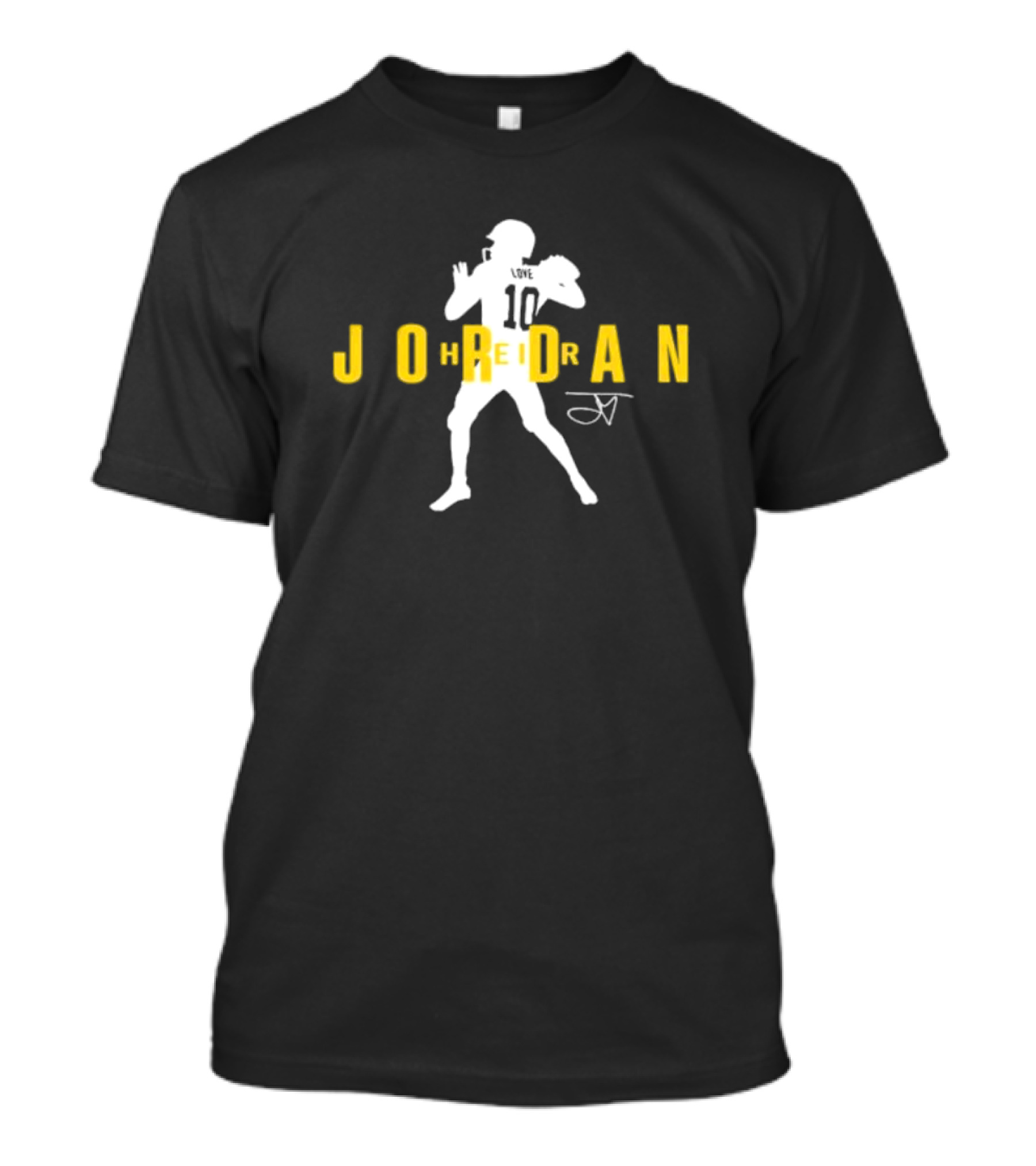 Heir Jordan Love Quarterback Silhouette Signature T-Shirt