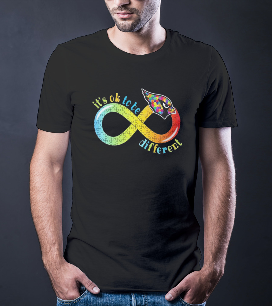 Arizona Cardinals Autism Awareness Infinity Symbol It’s Ok To Be Different T-Shirt