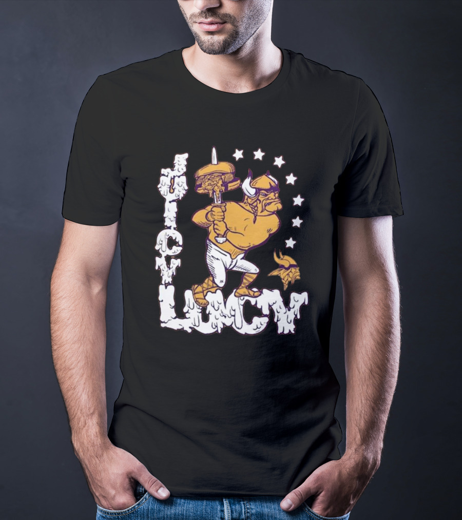 Juicy Lucy Gold Minnesota Vikings X Guy Fieri’s Flavortown Tri-Blend Homage NFL T-Shirt