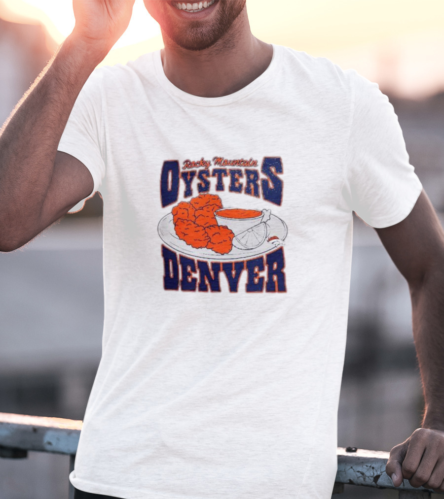 Rocky Mountain Oysters Denver Broncos NFL X Guy Fieri Flavortown Homage Gray Tri-Blend T-Shirt