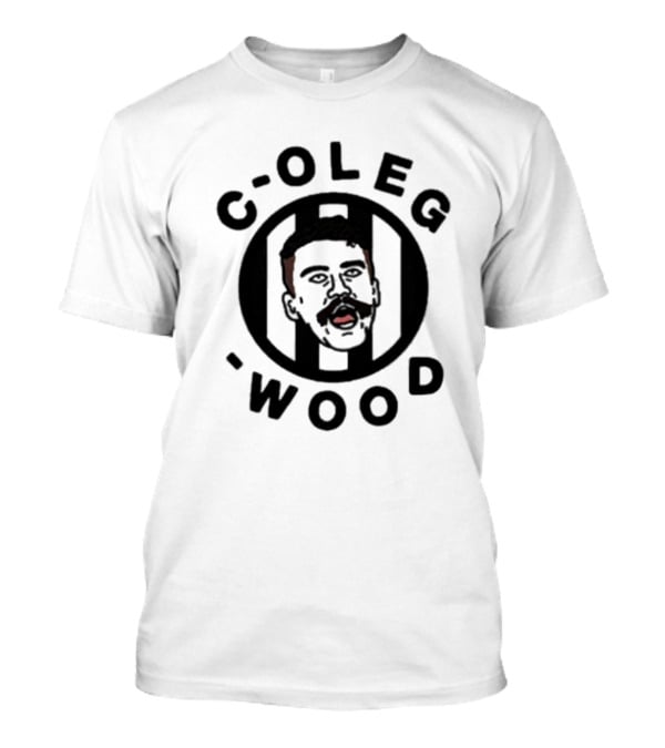 C-Oleg-Wood Cartoon Face Circle Football T-Shirt