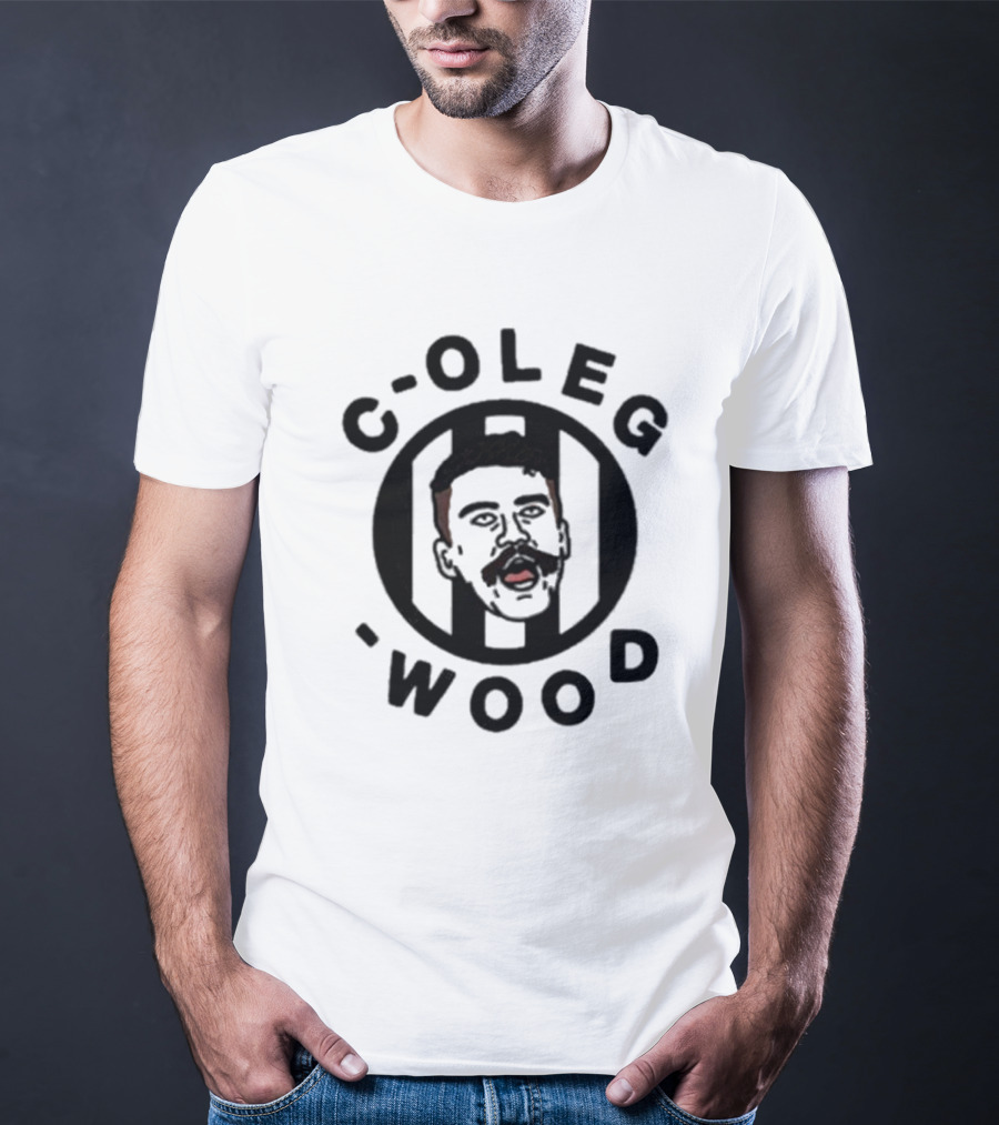 C-Oleg-Wood Cartoon Face Circle Football T-Shirt