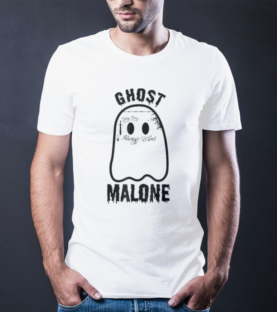Ghost Malone Halloween Spooky Season Cute Fall Ghost T-Shirt