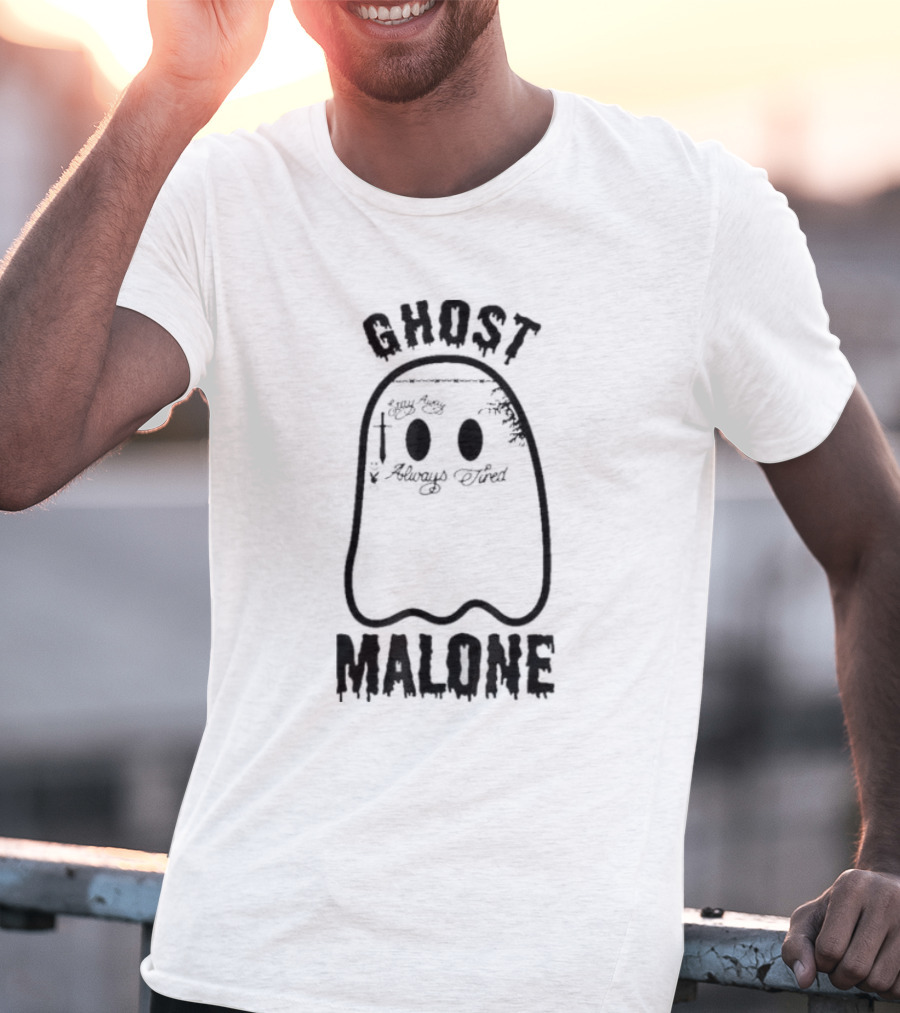 Ghost Malone Halloween Spooky Season Cute Fall Ghost T-Shirt
