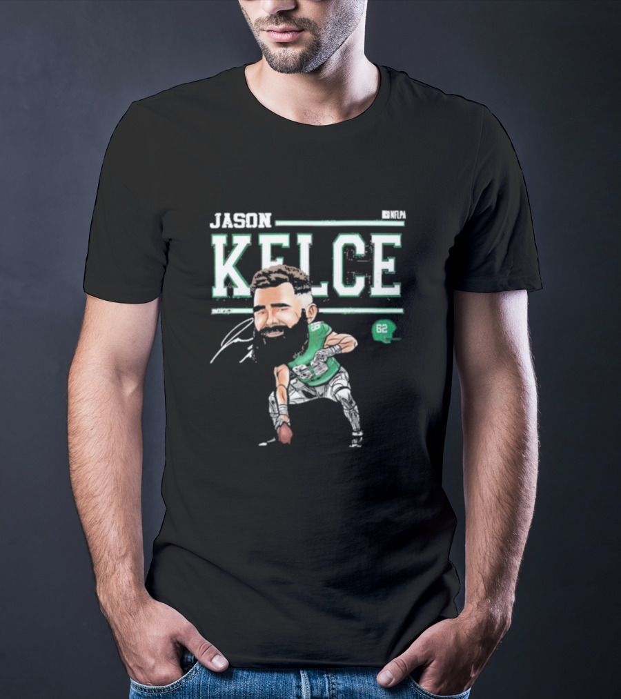 Jason Kelce Philadelphia NFLPA Cartoon 62 T-Shirt