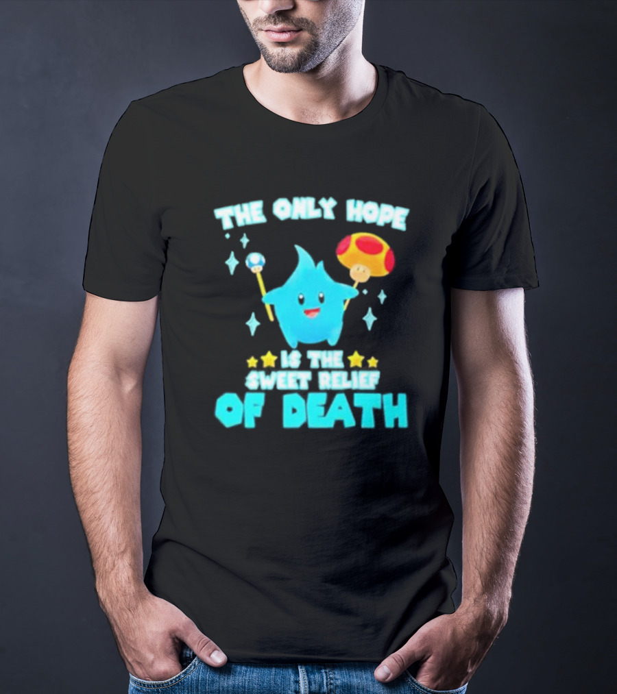 Lumalee Blue The Only Hope Is The Sweet Relief Of Death Starry Wand Mushroom T-Shirt