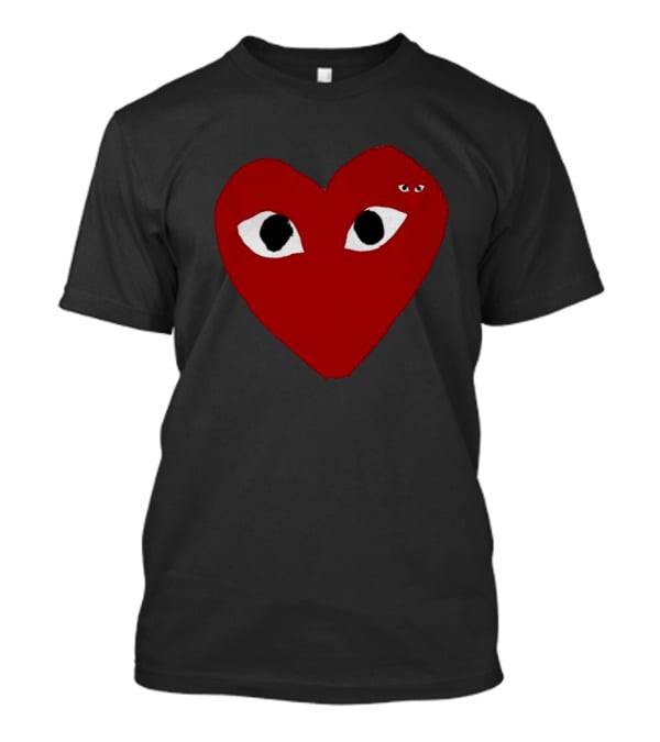 Cdg Comme Des Garcons Play Red Heart Emblem With Eyes T-Shirt