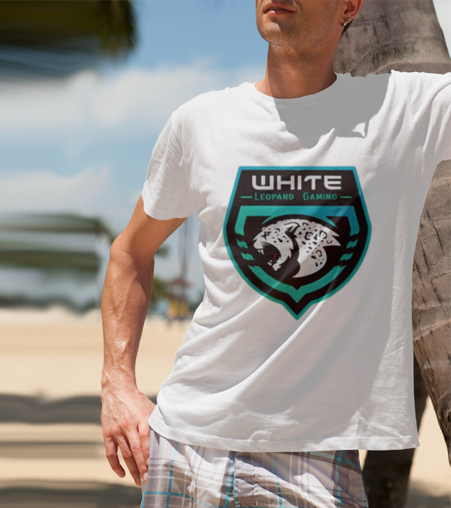 Soardogg Apparel White Leopard Gaming Emblem T-Shirt