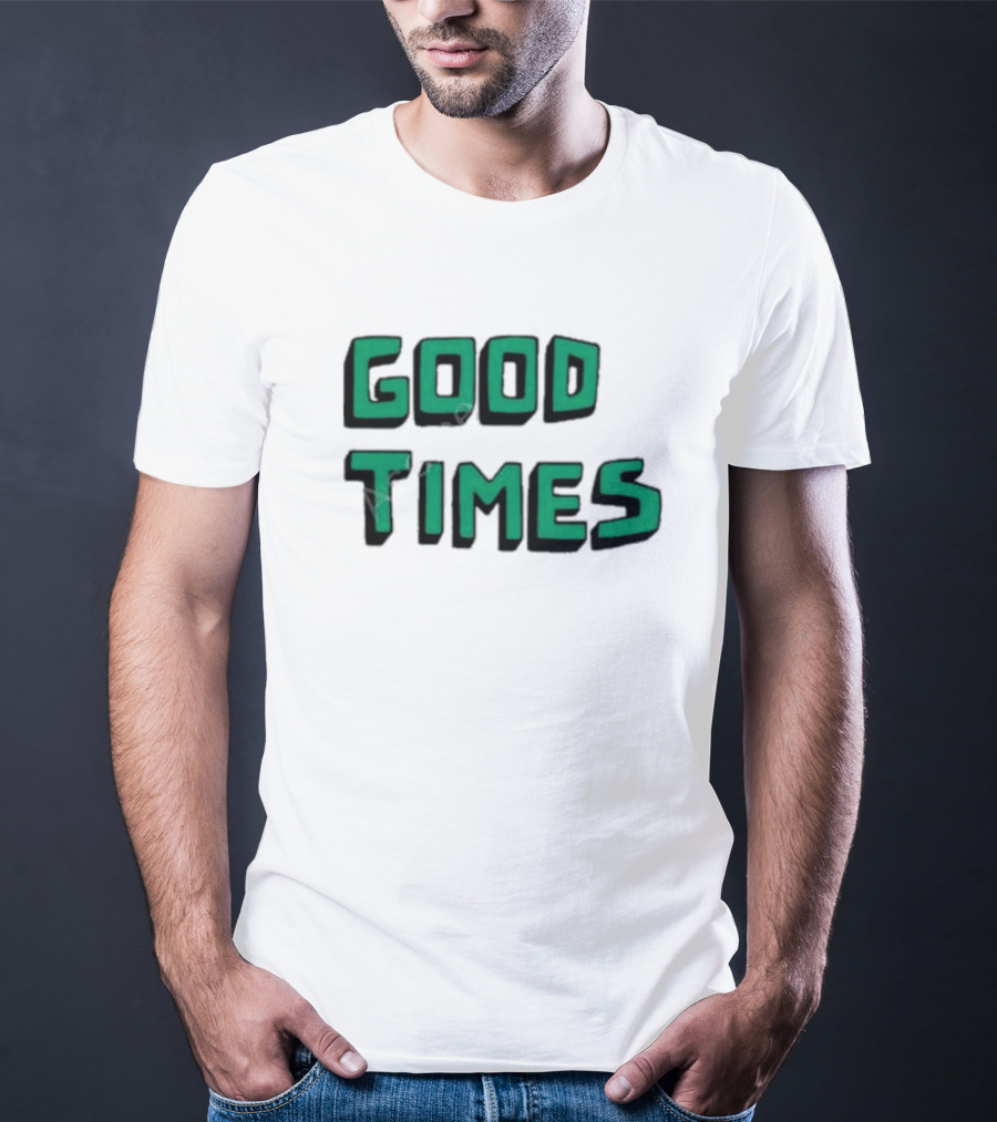 Kylie Minogue Good Times Retro Green Text T-Shirt