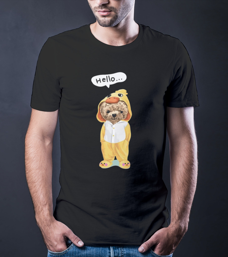 Bear Hello Duck Costume Curious Expression T-Shirt