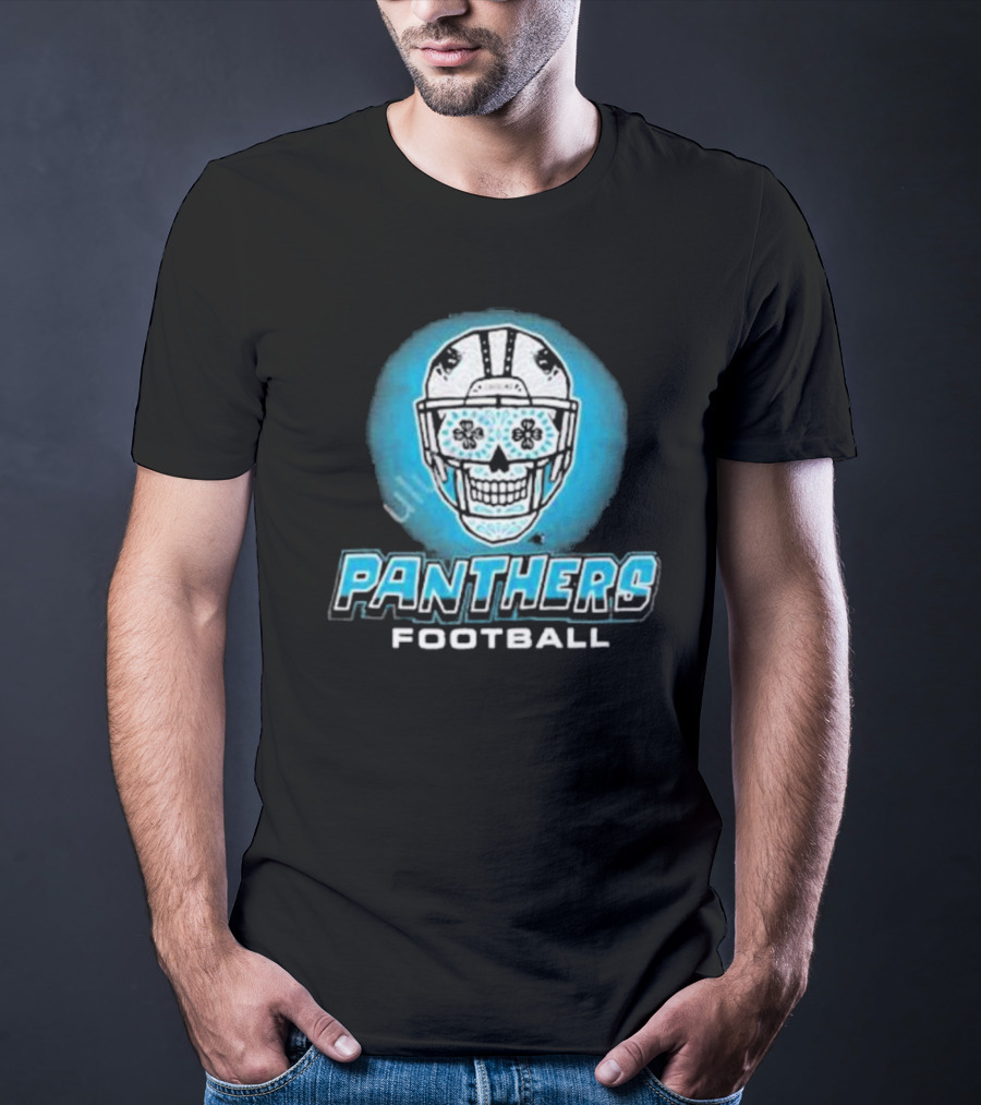 Panthers Football Skull Helmet T-Shirt
