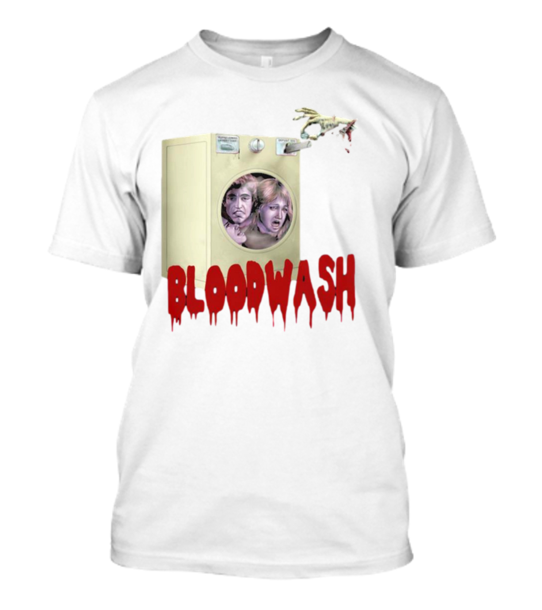 Puppet Combo Bloodwash Horror Laundry Machine With Faces And Monster Hand T-Shirt
