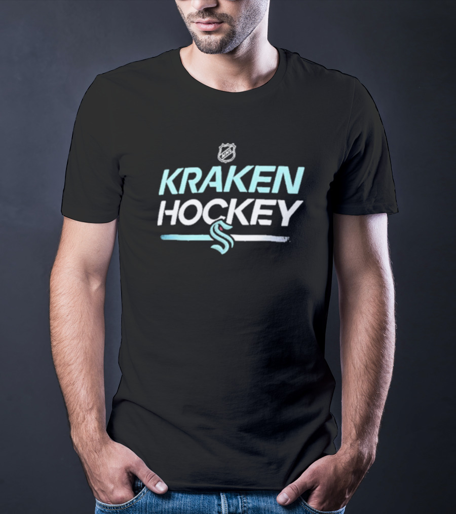 Seattle Kraken Hockey NHL Logo Authentic Pro Primary Replen T-Shirt