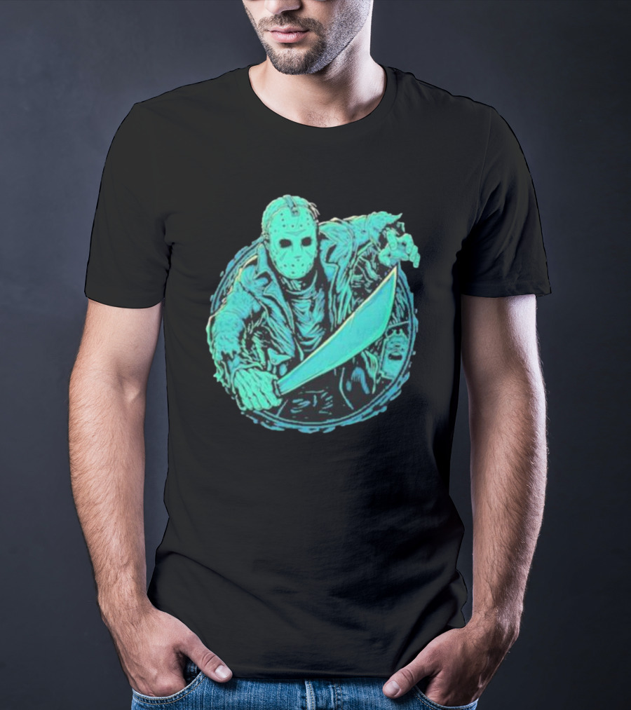Crystal Lake Slasher Jason Masked Machete Horror T-Shirt