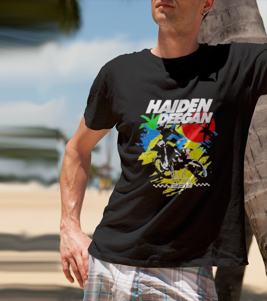 Haiden Deegan 38 Colorful Motocross Art With Sun And Palm Elements T-Shirt