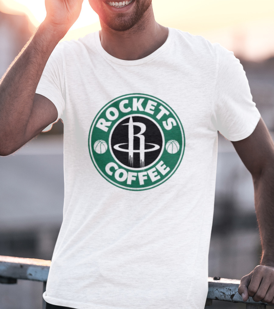 Houston Rockets Coffee Parody Logo Basketball T-Shirt