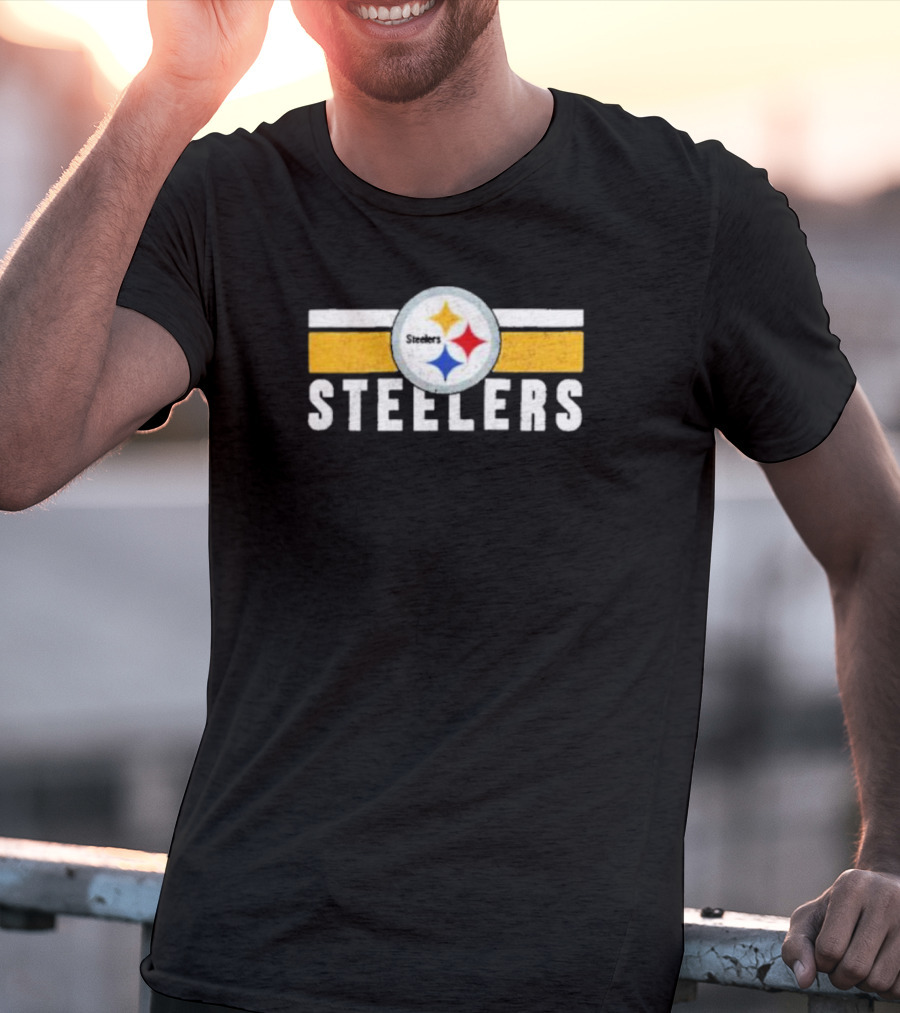 Pittsburgh Steelers Logo Stripes NFL Team Steelers T-Shirt