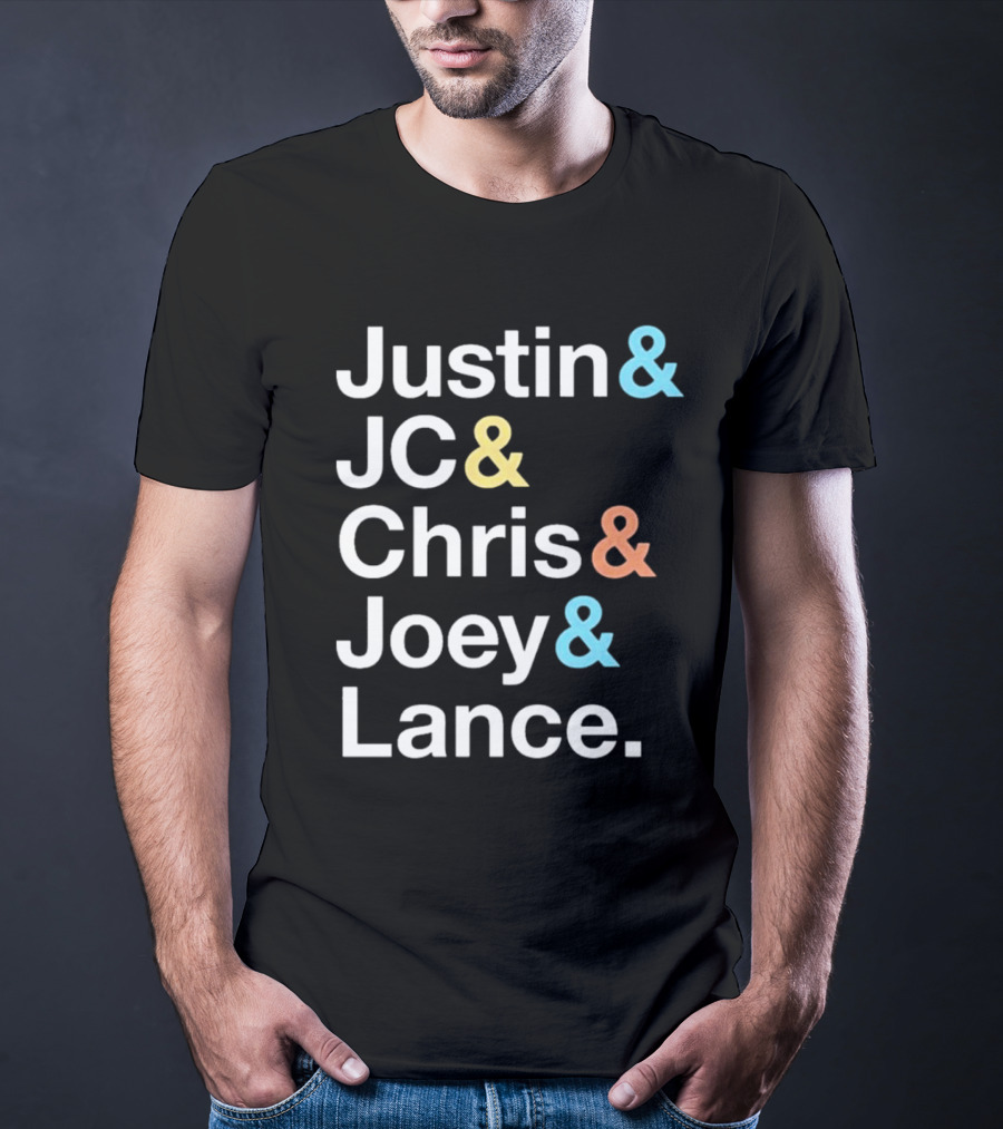 Justin And JC And Chris And Joey And Lance Contemporary Ampersand Typography T-Shirt