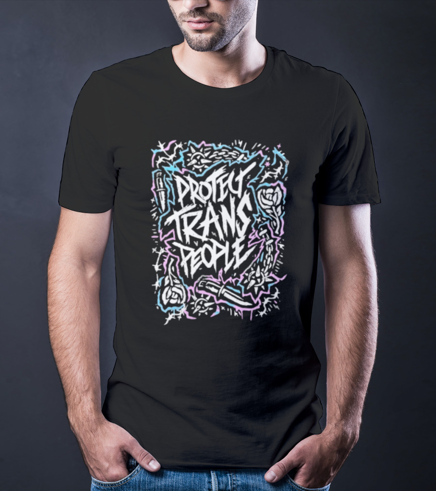 Protect Trans People Knife And Rose T-Shirt