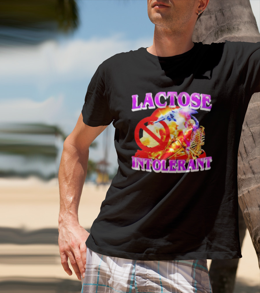 Lactose Intolerant Explosion Skeleton No T-Shirt