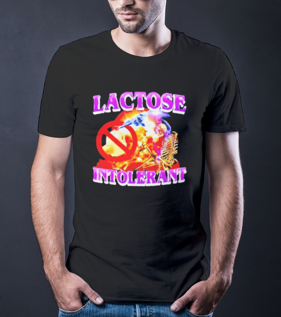 Lactose Intolerant Explosion Skeleton No T-Shirt