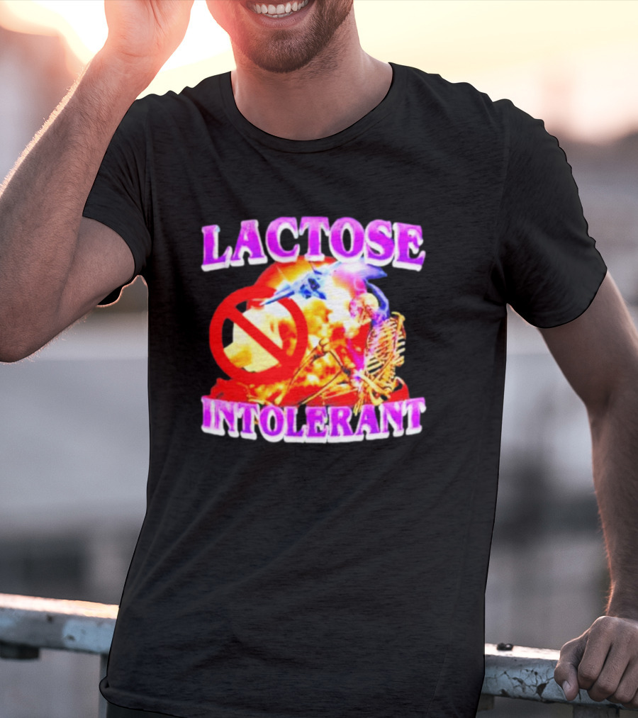 Lactose Intolerant Explosion Skeleton No T-Shirt