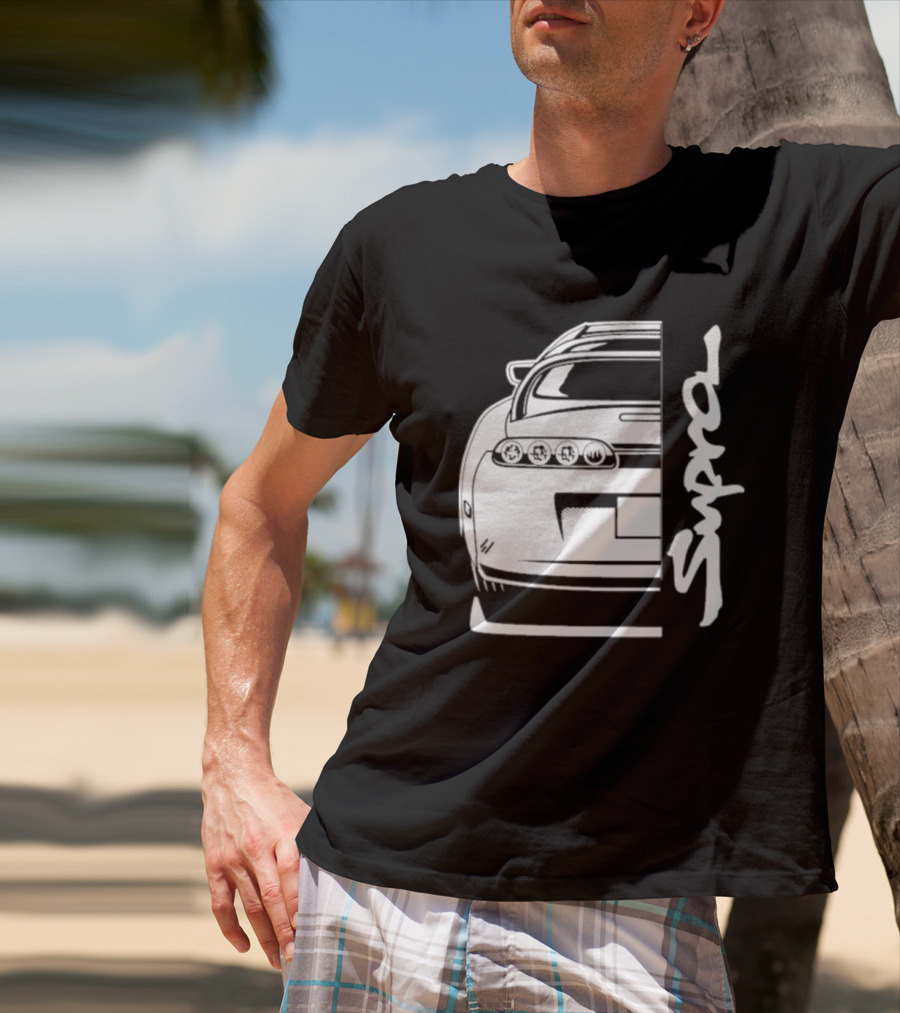 Toyota Supra Mk4 JDM Rear View Supra Text T-Shirt