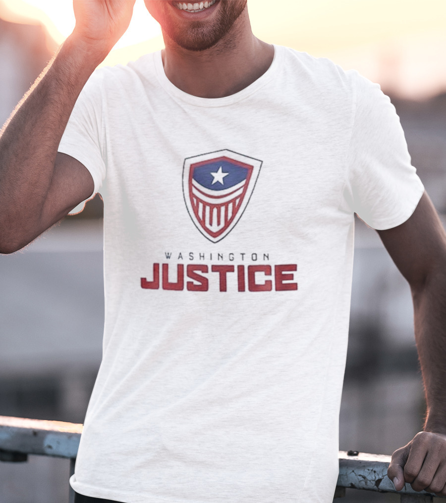 Washington Justice Logo Emblem Star Shield Branding T-Shirt