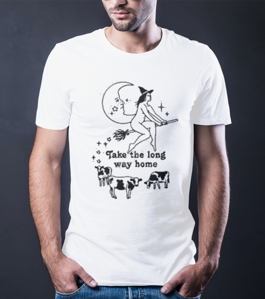 Take The Long Way Home Witch Moon Cows T-Shirt