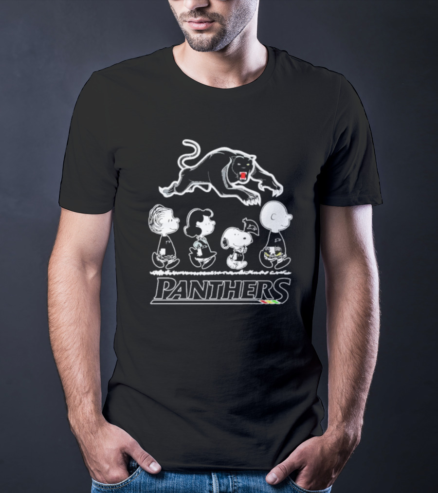 Peanuts Characters Walking With Panthers T-Shirt