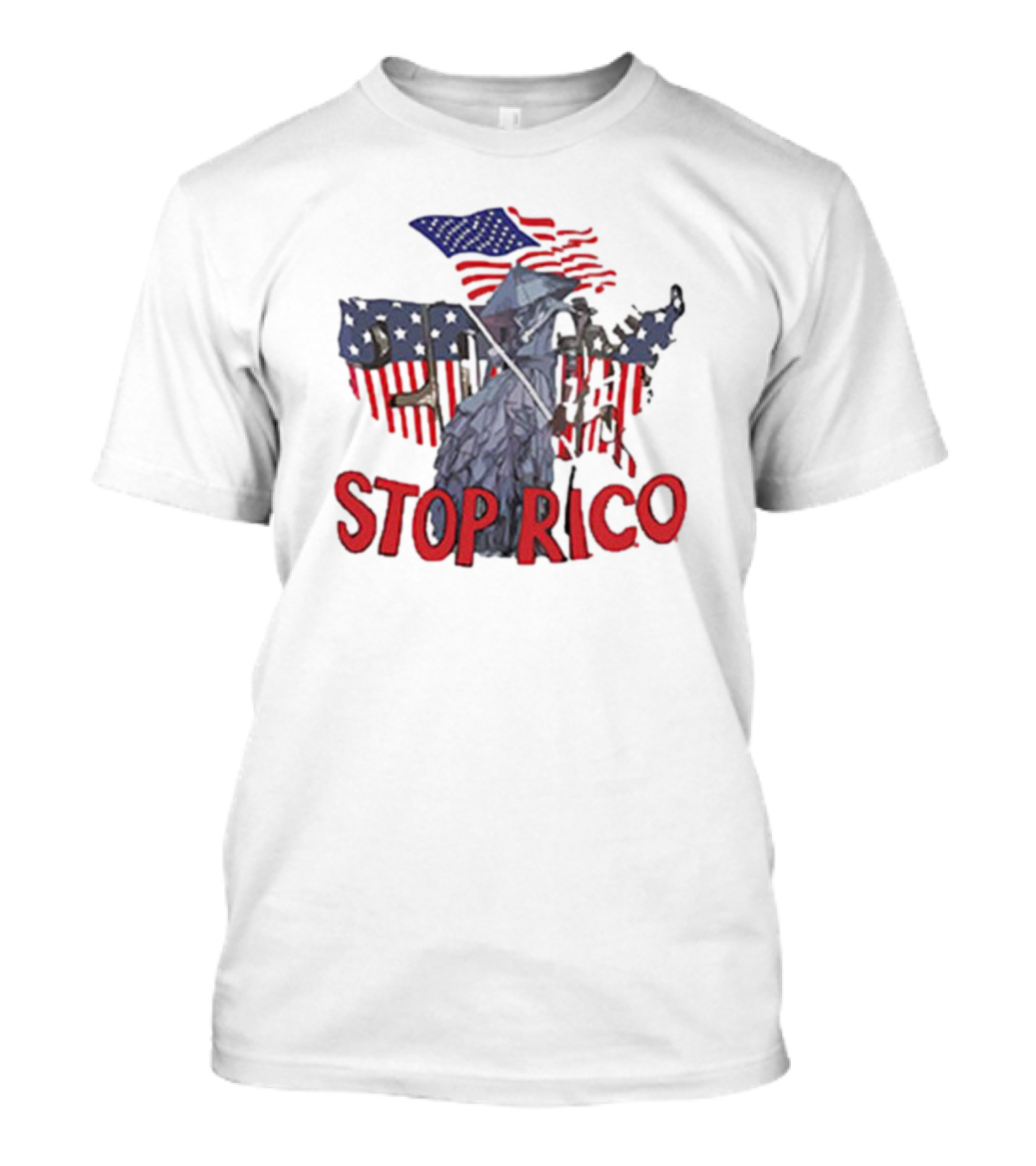 Drake Stop Rico American Flag Grim Reaper T-Shirt