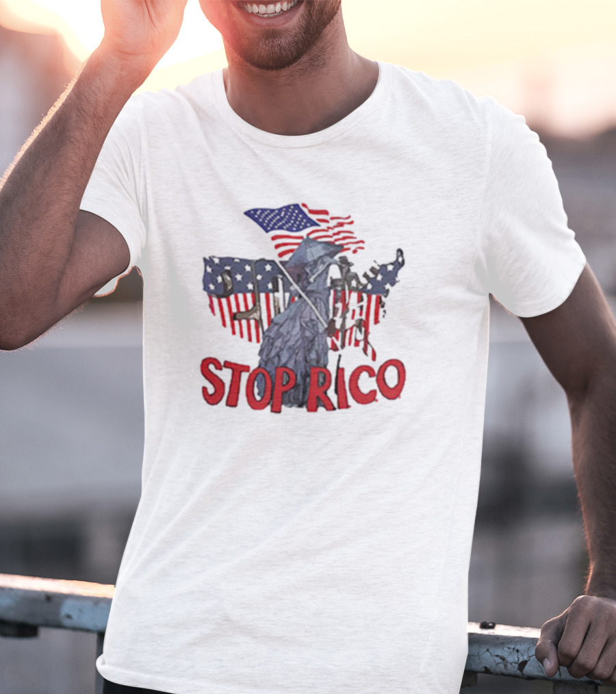 Drake Stop Rico American Flag Grim Reaper T-Shirt
