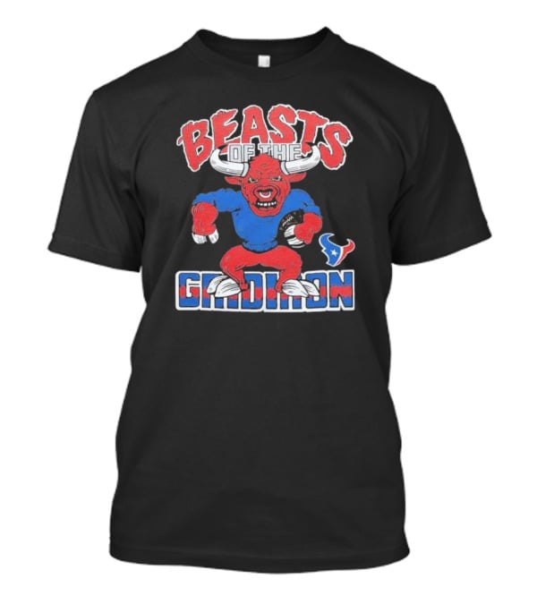 Houston Texans Beasts Of The Gridiron Red Bull Mascot Football T-Shirt
