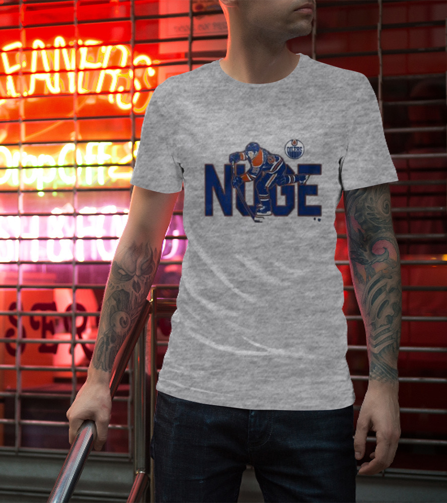 Ryan Nugent-Hopkins Edmonton Oilers NUGE Hockey Player Action T-Shirt