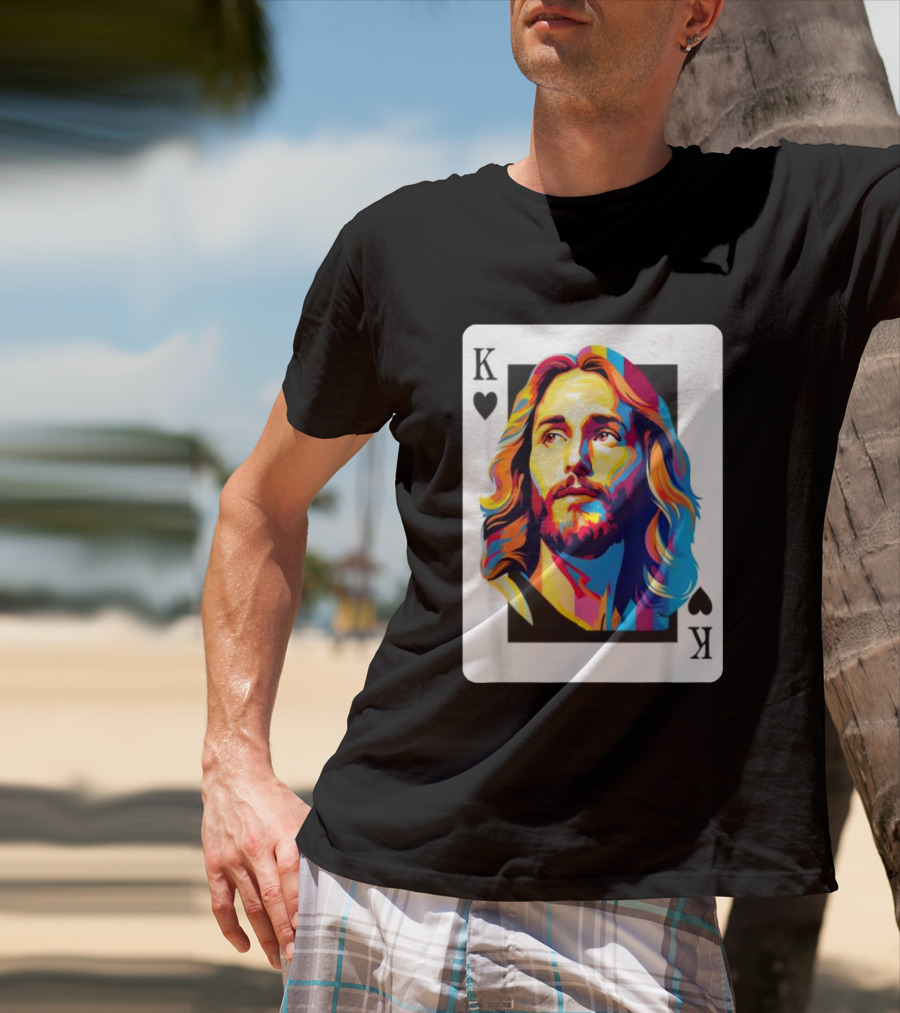 Jesus King Of Hearts Spades Christian Card T-Shirt