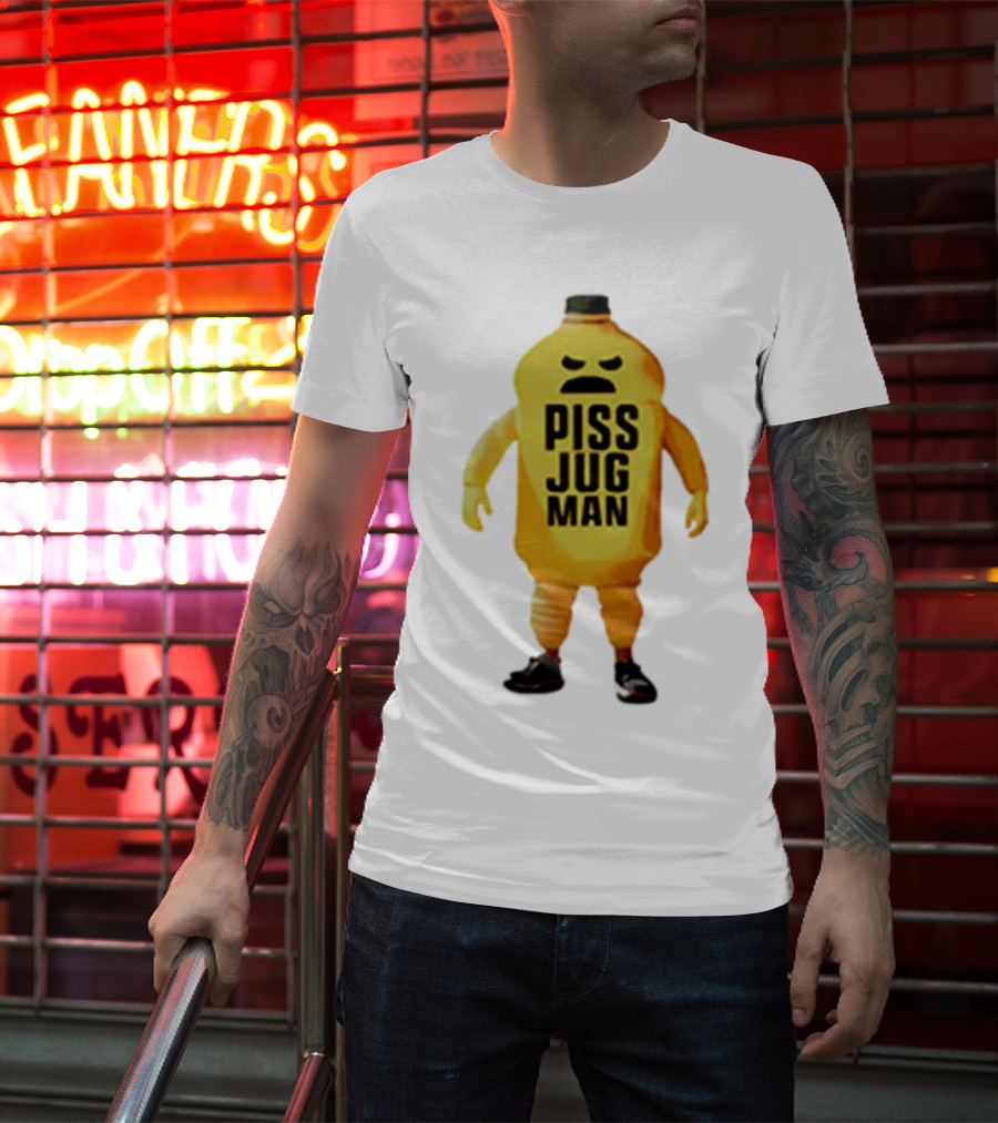 Piss Jug Man Mascot Character With Attitude And Sneakers T-Shirt