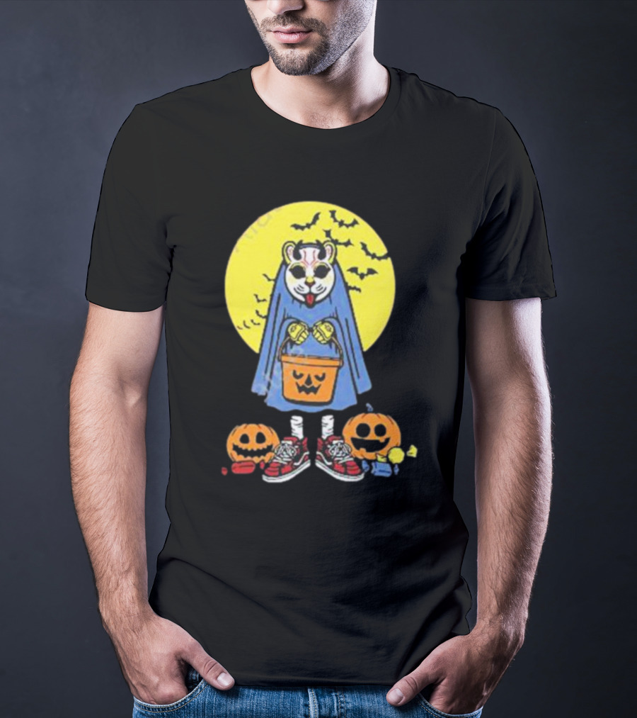 Home Team Trick Or Treat Halloween Costume With Pumpkins And Bats T-Shirt