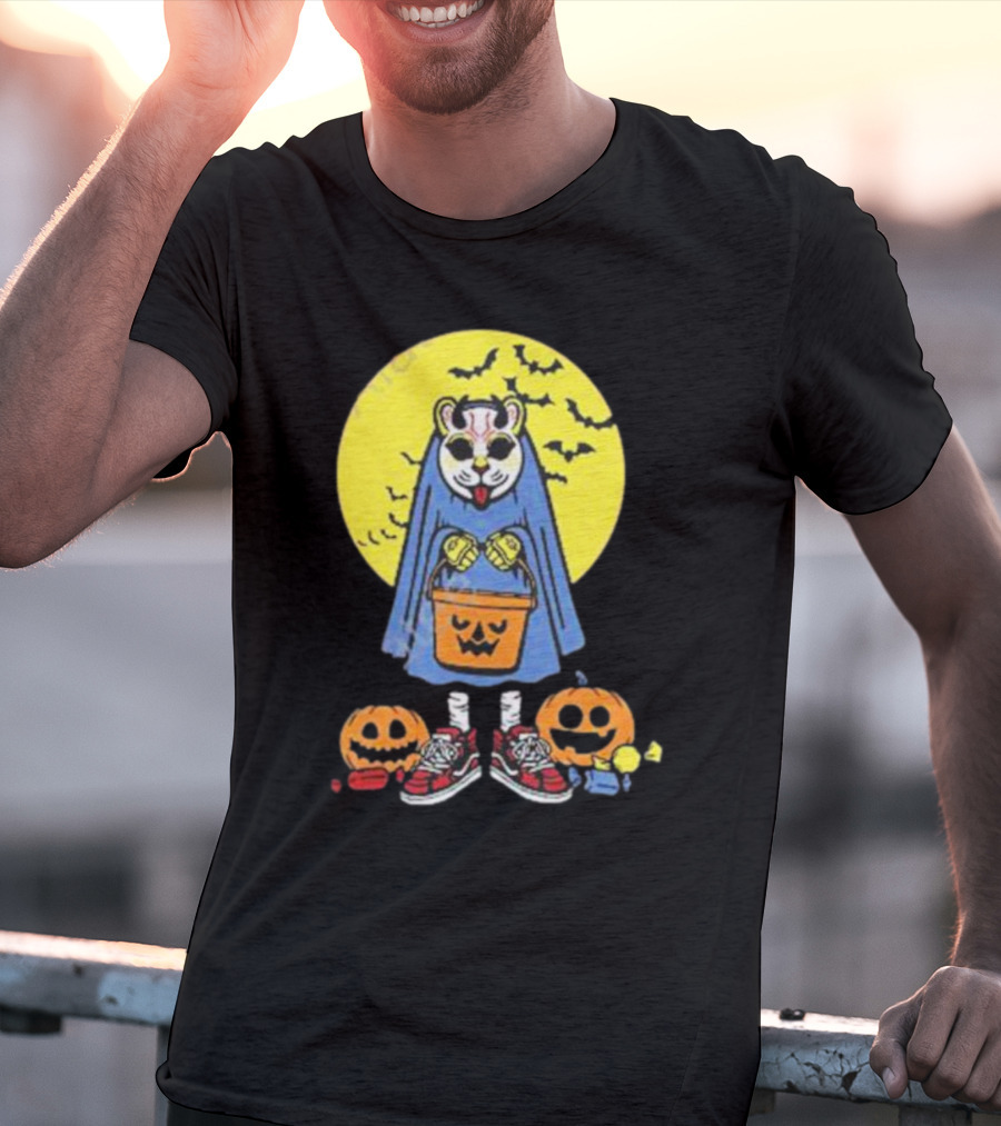 Home Team Trick Or Treat Halloween Costume With Pumpkins And Bats T-Shirt