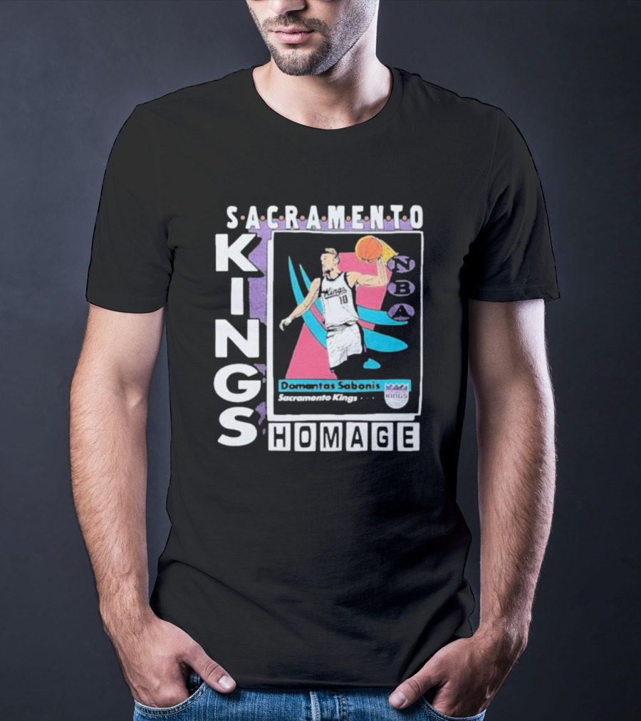Sacramento Kings NBA Homage Domantas Sabonis Trading Card T-Shirt