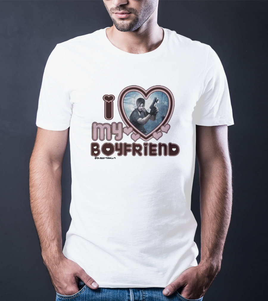 I Love My Boyfriend Leon Kennedy Heart T-Shirt