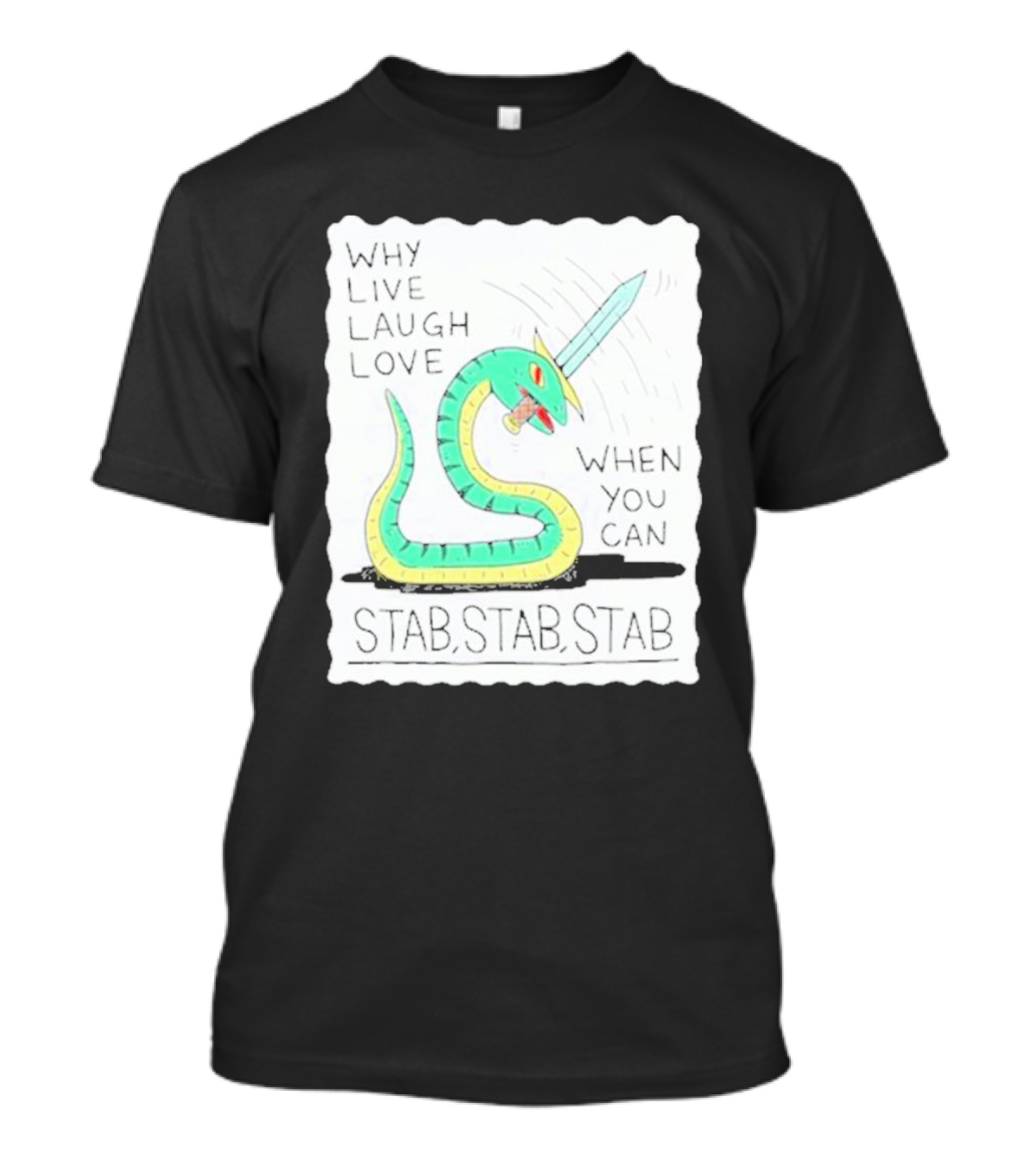 Why Live Laugh Love When You Can Stab Stab Stab Snake With Sword T-Shirt