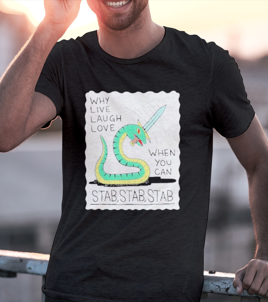 Why Live Laugh Love When You Can Stab Stab Stab Snake With Sword T-Shirt