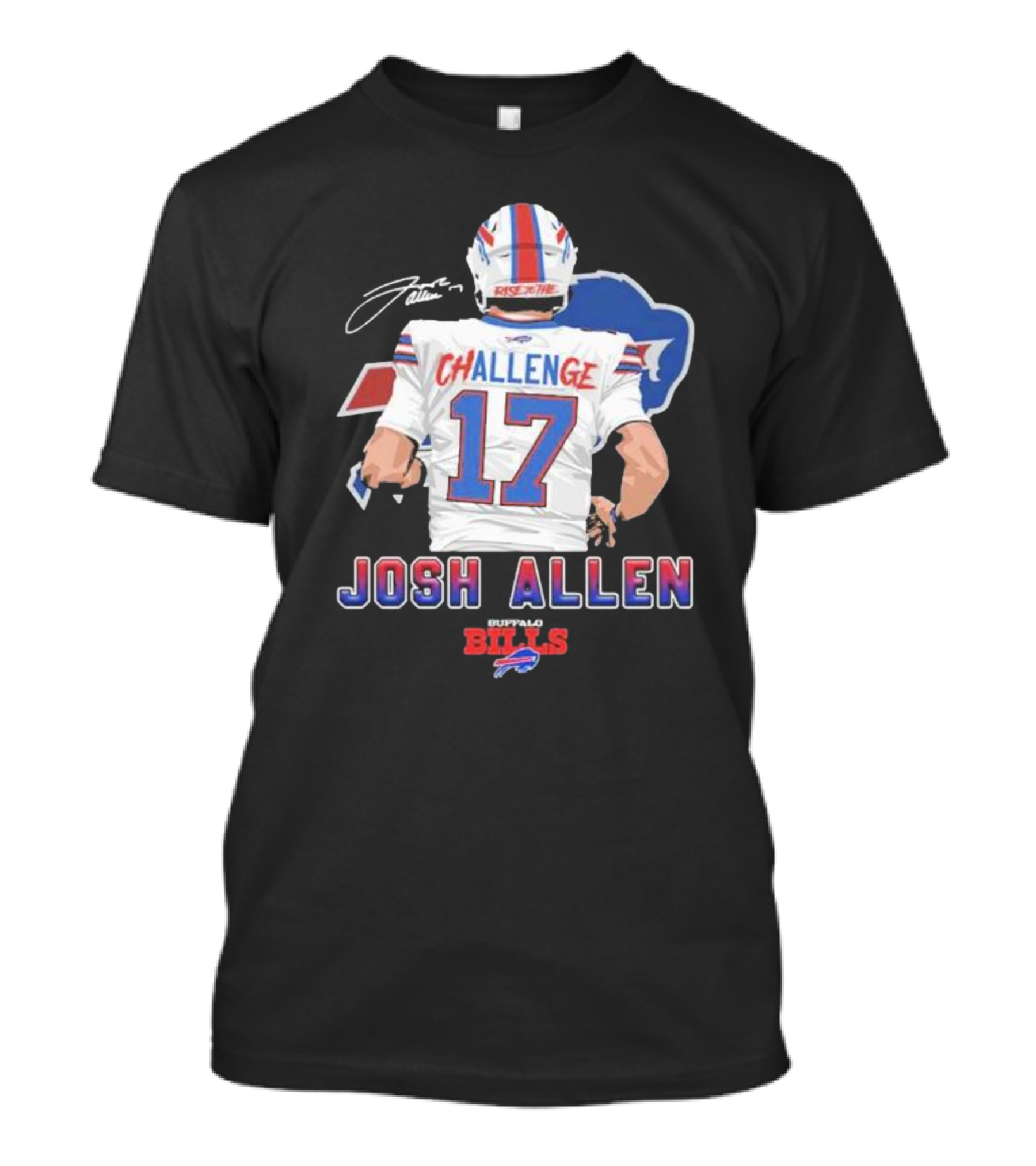 Josh Allen Challenge 17 Buffalo Bills Rise 17th T-Shirt