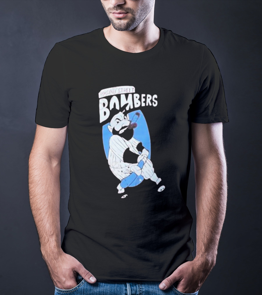 Phillies Marlins Playoff Broad Street Bombers Baseball Player With Bat And Beard T-Shirt