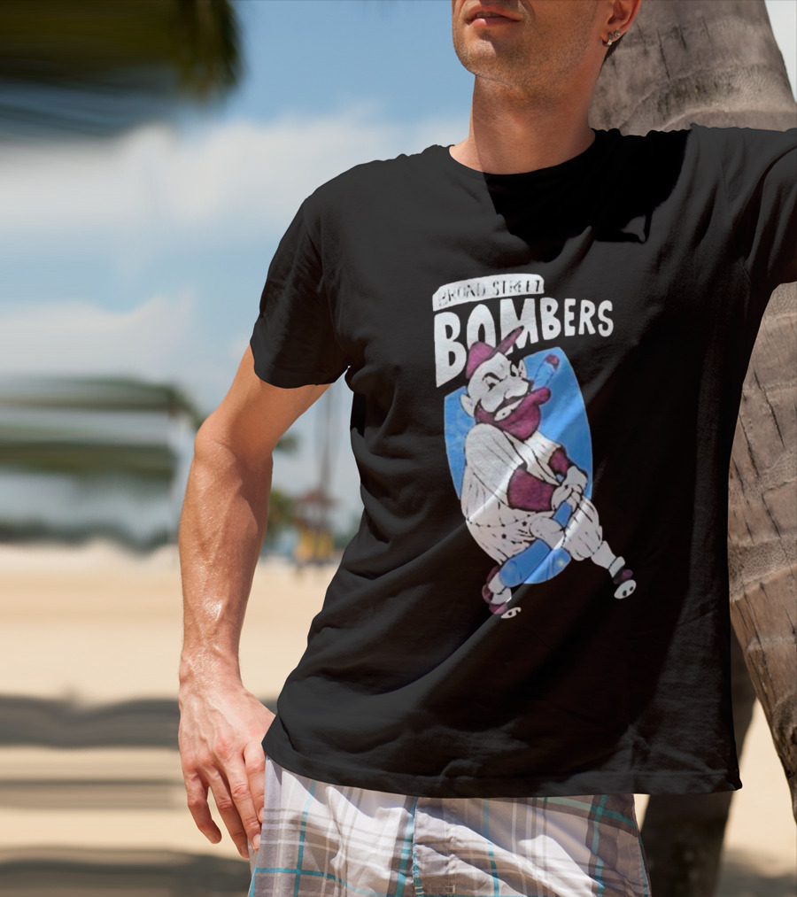 Broad Street Bombers Cartoon Baseball Character T-Shirt